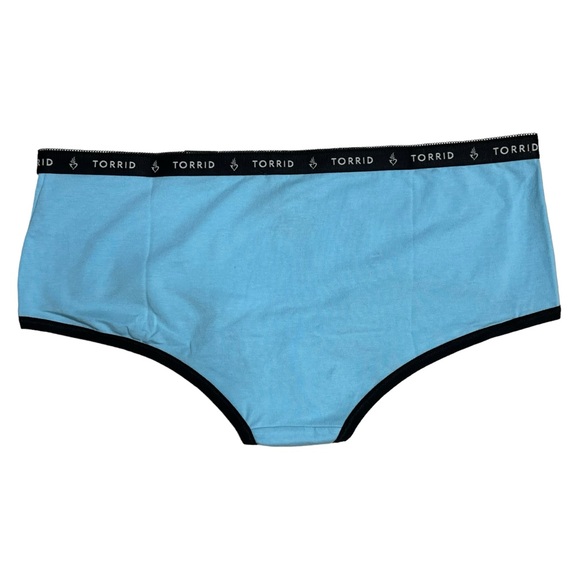 Torrid 0 cotton midrise cheeky logo panty topaz blue - Picture 2 of 4